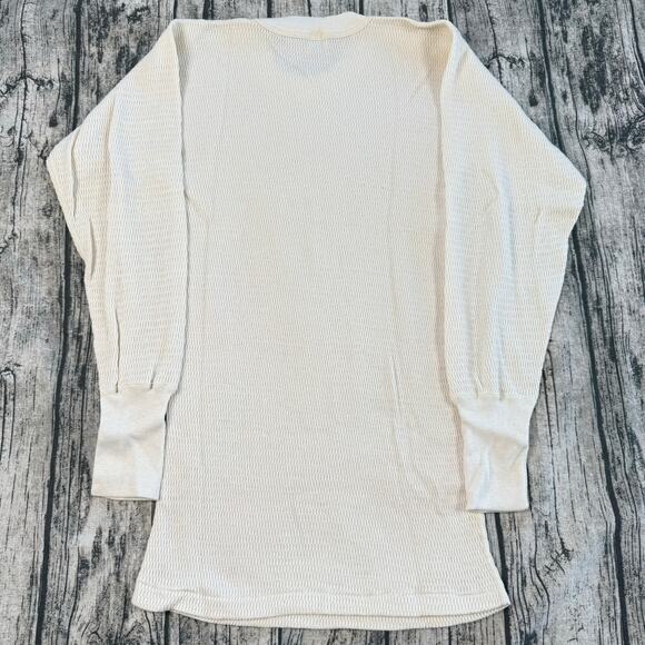 VTG Long Mayo Spruce Men L Thermal Waffle Knit Long Sleeve Top Utility Stretchy - Picture 2 of 9